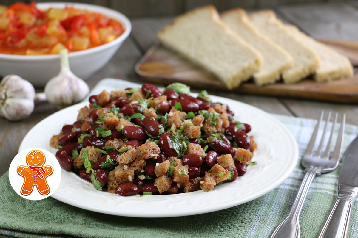 Вкусный постный салат с фасолью по-грузински для любого стола