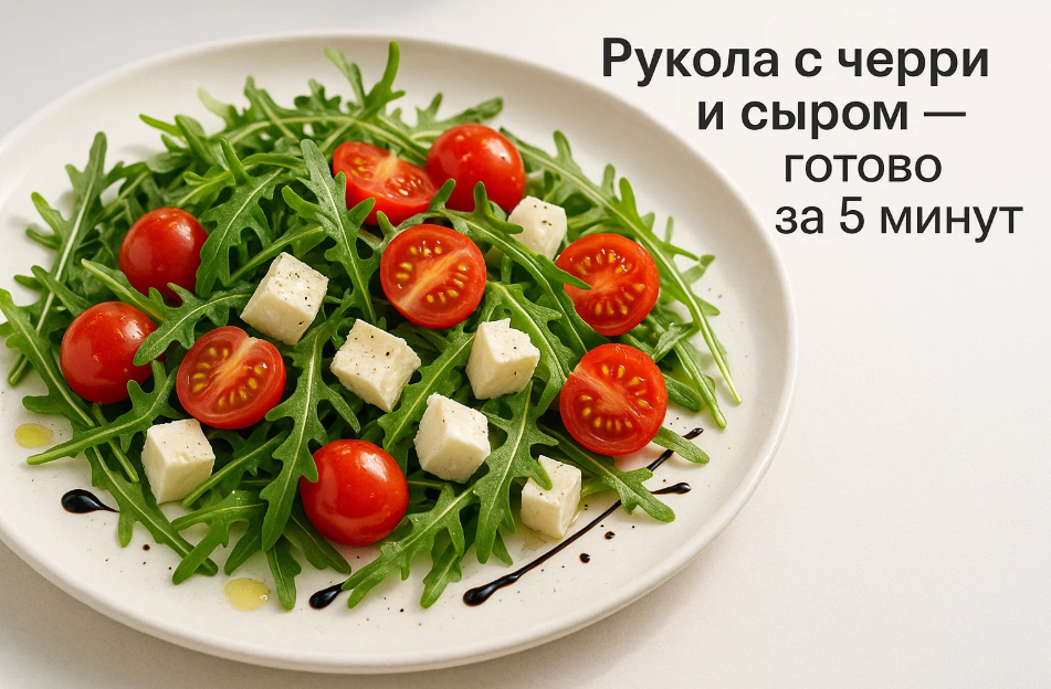Как быстро приготовить эффектный салат с руколой, черри и сыром