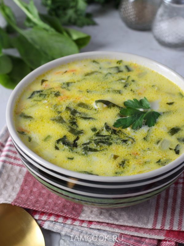 Легкий суп со шпинатом и сыром: вкус, который согревает