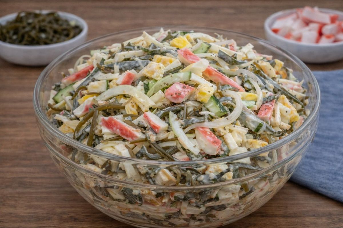 Ароматный салат из морской капусты: быстро, просто, вкусно
